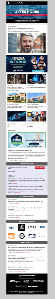 Retail Tech After Hours newsletter, full example